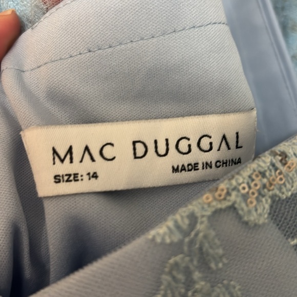 MAC DUGGAL Embellished Illusion Long Sleeve Midi Dress - Picture 15 of 15